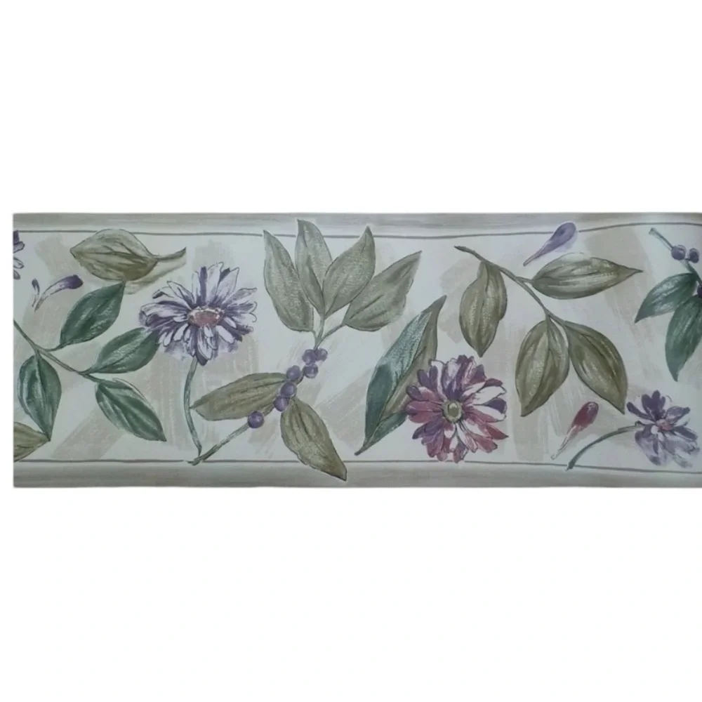 NWT Croscill Home Wallpaper Border Linen Autumn Leaves